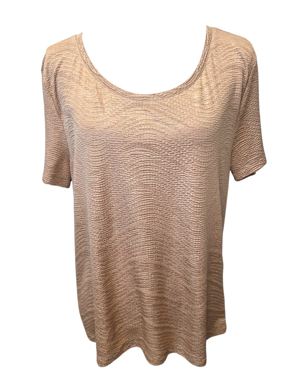 H&M Women’s Scoop Neck Short Sleeve Top - Gold Shimmer Size Small